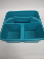 Ankyo Supplies Caddy Storage Tub, 3 Compartments - Teal