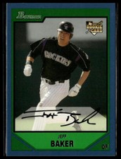 2007 Bowman #204 Jeff Baker Blue #/500