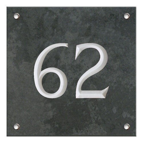 Large Engraved Black Slate house number sign - 1 to 99 available (200 x 200 mm) - Picture 65 of 102