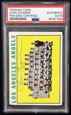 Leon Wagner Los Angeles Angels Signed 1963 Topps Card #213 PSA Authenticated