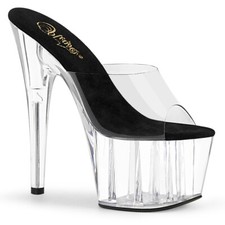 7" Clear Black Sole Platform Stripper Dancer Pleaser Adore-701 High Heel Shoes