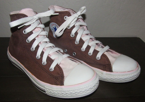 CONVERSE Chuck Taylor ALL STAR High Top Shoes Boys Girls Size 3 Brown Pink  | eBay
