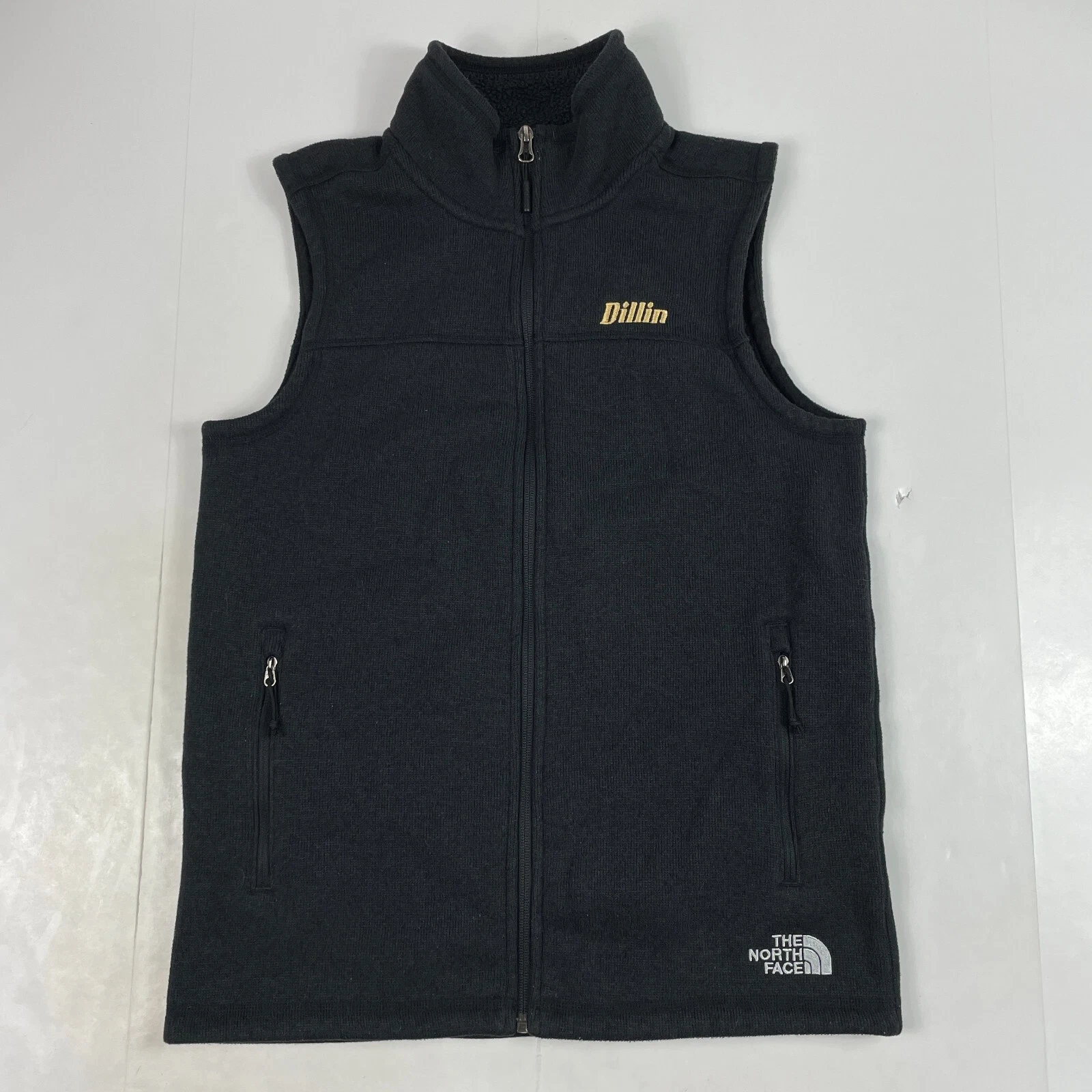 The North Face Vest Men Small Gray Gordon Lyons Full Zip Fleece Lined Hiking Ski