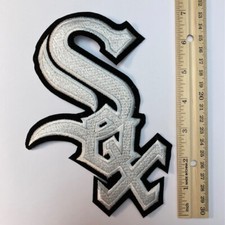 CHICAGO WHITE SOX Official MLB Embroidered Iron-On Retro Logo White Jacket Patch