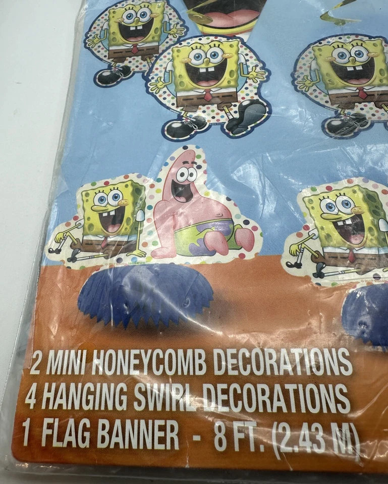 SpongeBob SquarePants 7 pc. Table Decorating Kit Birthday  Party Set New - Image 2 of 4