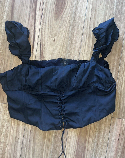 Princess Polly Black Corset Bustier Crop Top size 20
