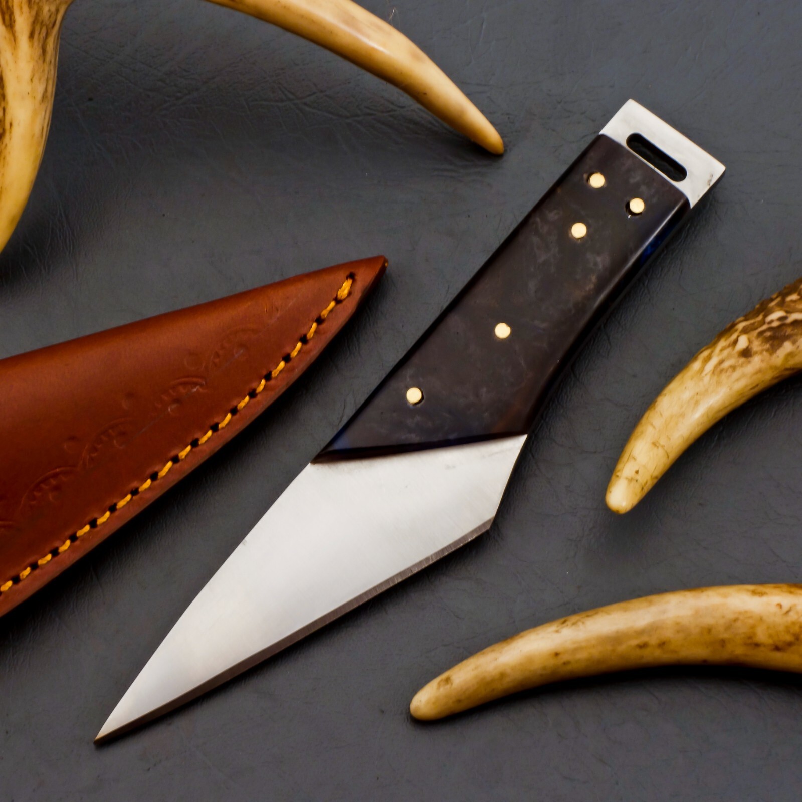 Handmade Kiridashi Knife – D2 Steel Blade, Wood Handle, Survival/E DC Utility, Sheath Included 1 thumbnail image
