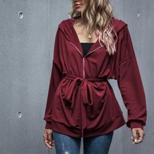 Women Sweatshirt Cardigan Hoodie Tops Jacket Coat Long Sleeve Sport Hooded Loose