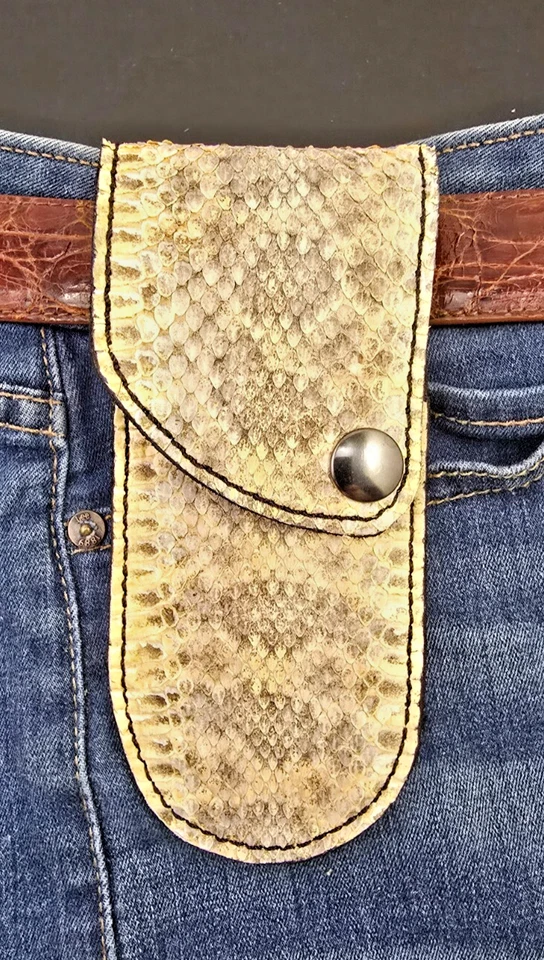 Buck 110 гремучая змея ножны, чехол 6265 ручной работы змея кожи оболочка только - Изображение 2 из 4