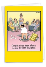 1 Funny Birthday Card with Envelope - Bangkokless Tim Whyatt 8394