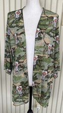 L&b Lucky & Blessed Womens Southwestern Print Duster Cardigan Size Medium