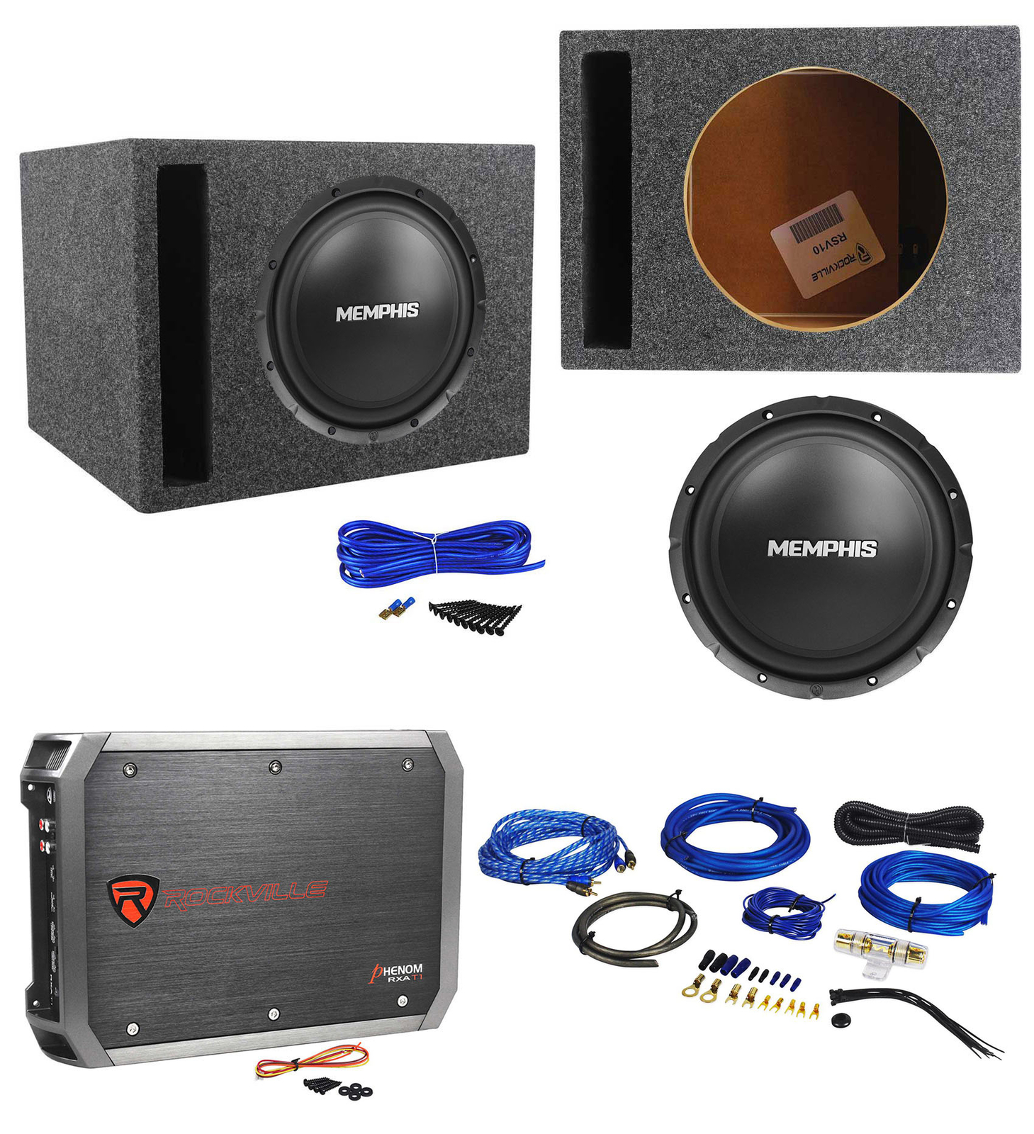 Memphis Audio SRX1040 10 400 Вт Сабвуфер SRX 4 Ом Вентилируемая коробка Усилитель Комплект усилителей 30690₽