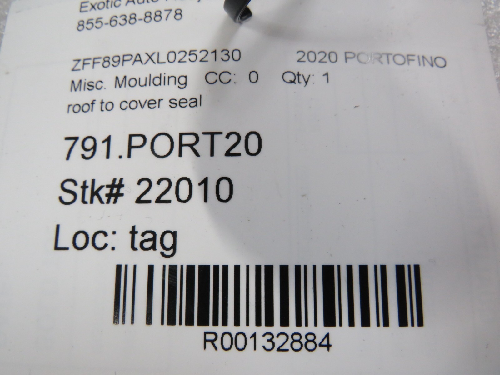 Ferrari Portofino, Roof Gasket, Used, P/N 763318