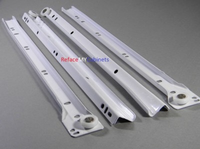 KV 1805 3/4 Extension White Epoxy Drawer Slides - 14 Inch