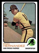 1973 Topps #438 Enzo Hernandez - San Diego Padres (Low Grade)
