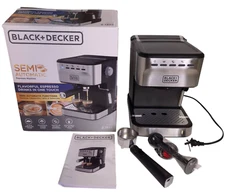 BLACK+DECKER Semi-Automatic 15 Bar Espresso and Cappuccino Maker EM0312-0SD