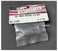 Vintage RC Team Associated 21201 18T Rear Spring -Silver (2) Old Stock NIB