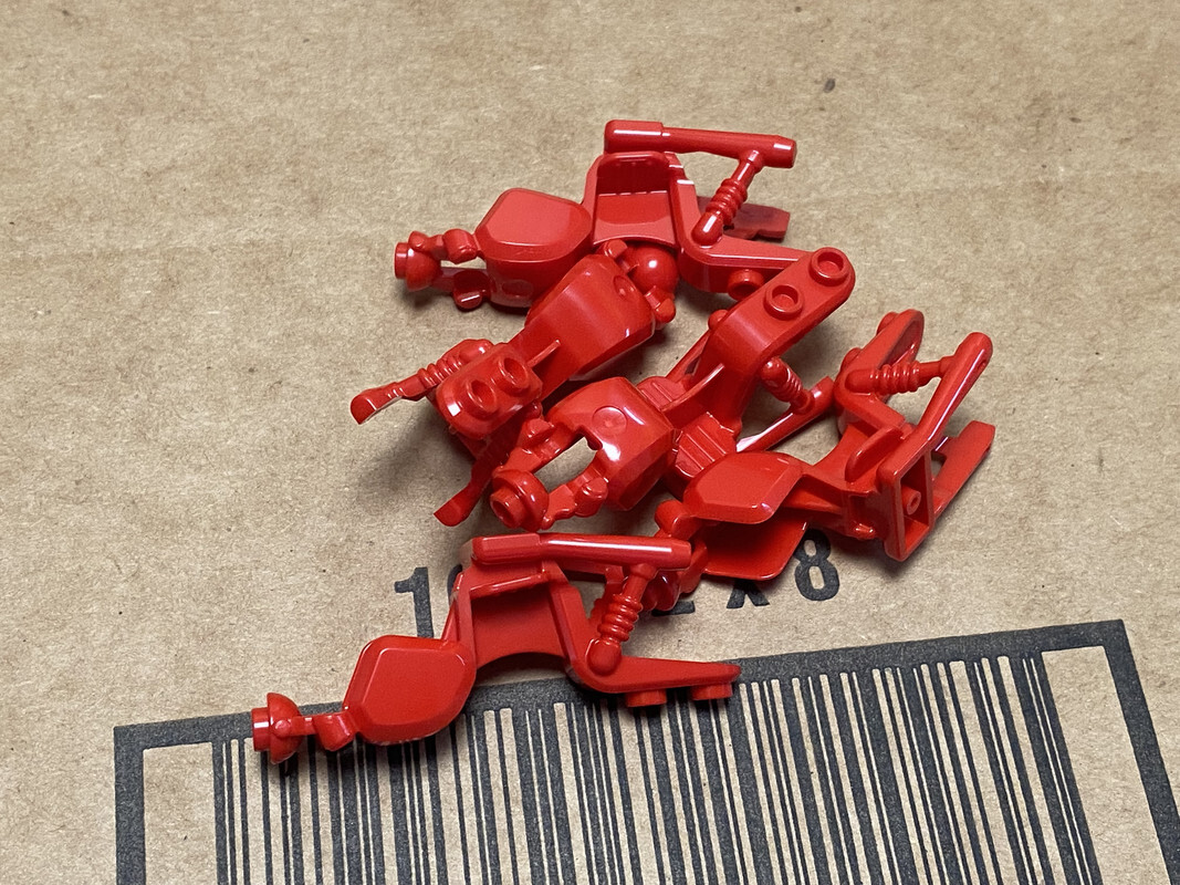 LEGO Parts - Red Motorcycle Fairing, Chopper - No 65521 - QTY 5