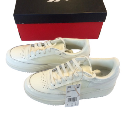 Reebok Tennis Shoes Womens 7 M White Club C Double Lace Up Low Top