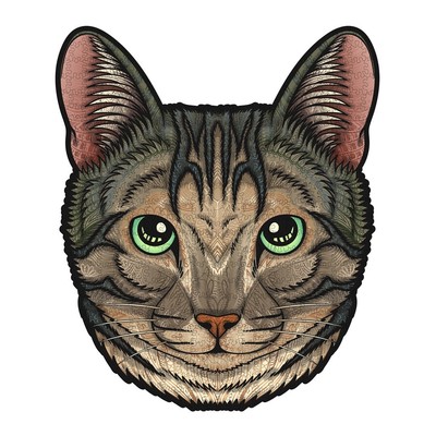 Premium Wooden Animal Jigsaw Puzzle Kitty | Cat Shaped Gift for Kids And Adults