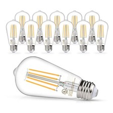 12 Pack Vintage 8W ST58 LED Edison Light Bulbs, Dimmable, 60W Equivalent