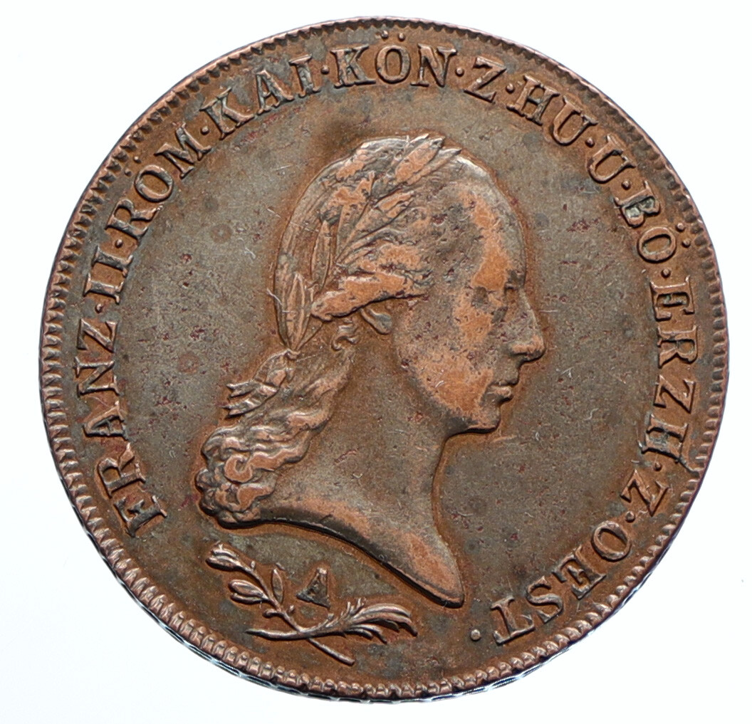 1800A AUSTRIA w Emperor Franz II Hapsburg Antique 6 Kreuzer