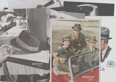 Hutmode Wegener Hüte Rekame TEE Lokomotive Vintage 15 große Fotos ca. 60er Jahre