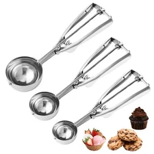 Cookie Dough Scoops Stainless Steel Ice Cream Scooper with Trigger Release
