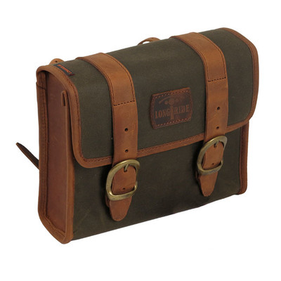 Longride Mini Satteltasche aus Waxcotton Khaki für Harley-Davidson