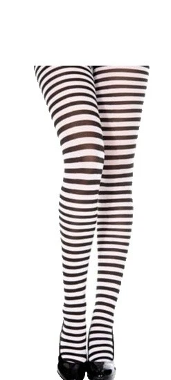 Meia-calça de Nylon Branco Listrado e Meia-calça para mulheres