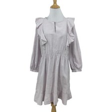 Madewell Ruffle Shoulder Mini Dress Women 6 Light Purple Bracelet Sleeve Keyhole