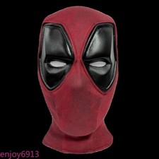 IN US Deadpool 3 Mens Red Mask Wade Wilson Cosplay Prop Mask Headgear Handmade