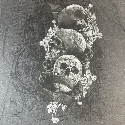 Y2K Hard Ten Stacked Skull T-Shirt Size 4XL Grunge Skull Y2K Hard Ten Stacked Skull T-Shirt Size 4XL Grunge Skull
