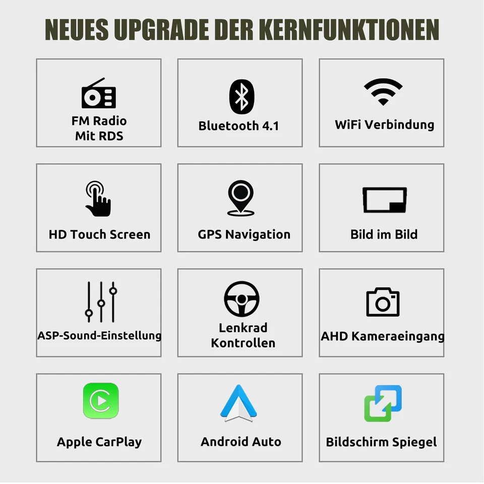 9" Android 13 Carplay DAB+ Autoradio GPS 64G Cam Für Benz Smart Fortwo 453 14-19 - Bild 3 von 4