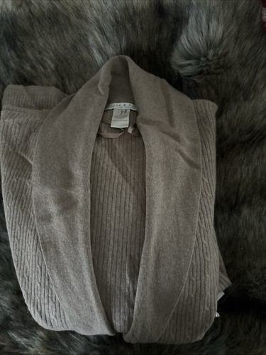 NWT Greyson And Dunn 100% Cashmere 50” Long Robe, Pockets Taupe sz M - Picture 5 of 6