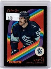 2023-24 O-Pee-Chee Black Border Parallel Tye Kartye RC 066/100 Seattle Kraken
