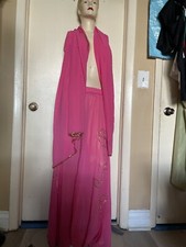 Pink Professional Egyptian Billy Dance Shawl and Skirt Set Authentic Costume