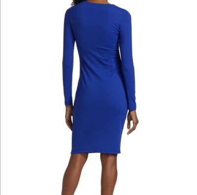 Susana Monaco / Revolve Angle Cut Out Stretch Jersey Bodycon Dress Blue M  $178 | eBay