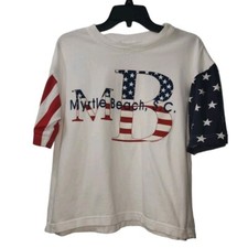 New Wave by Toledo Myrtle Beach Graphic Tee Patriotic USA Made S/M