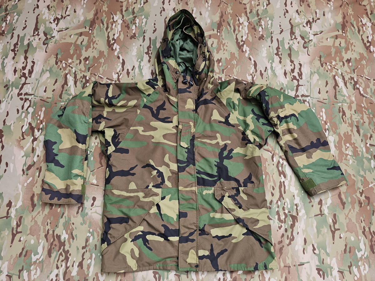 🇺🇸MINT USGI Woodland Goretex Parka Cold Wet Jacket Coat Navy