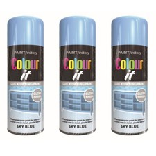 Paint Factory Colour It Quick Drying Paint Sky Blue 400ml  x 3