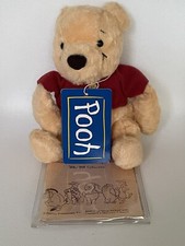 DISNEY 1998 Honey POOH Furry Bear PLUSH Bean Bag LARGE 7" TOKYO NAKAJIMA - MWMT