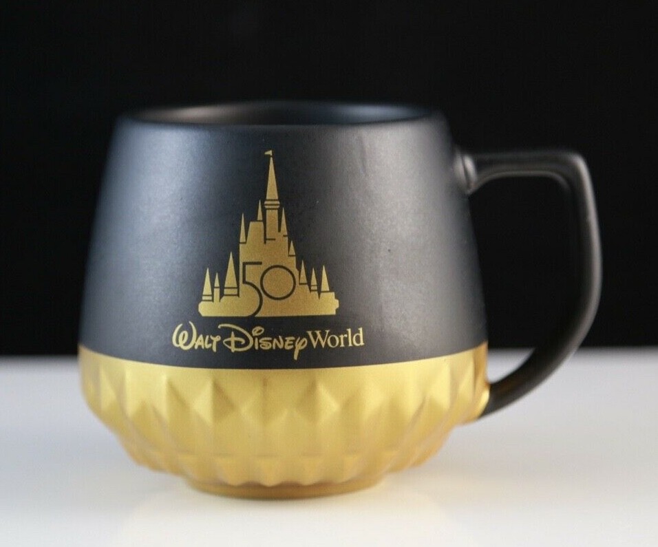 New 2022 Starbucks Walt Disney World 50th Anniversary Back & Gold Mug Cup |  eBay