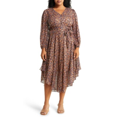 vince camuto metallic midi dress Vince Camuto Women's Metallic Crinkle Knit Dress