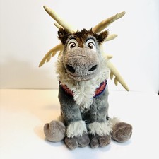 Disney Frozen Sven Reindeer Plush Gray Stuffed Animal Stitched Eyes Harness 14