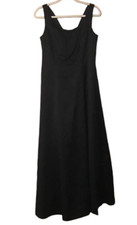 Bridesmaid Formal Long Dress Black A-Line Size 10 Sleeveless Davids Bridal Beads