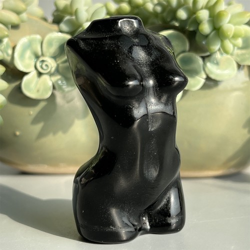 2.7" Natural obsidian hand carved Women Naked skull quartz crystal skull 1pc - Picture 5 of 13