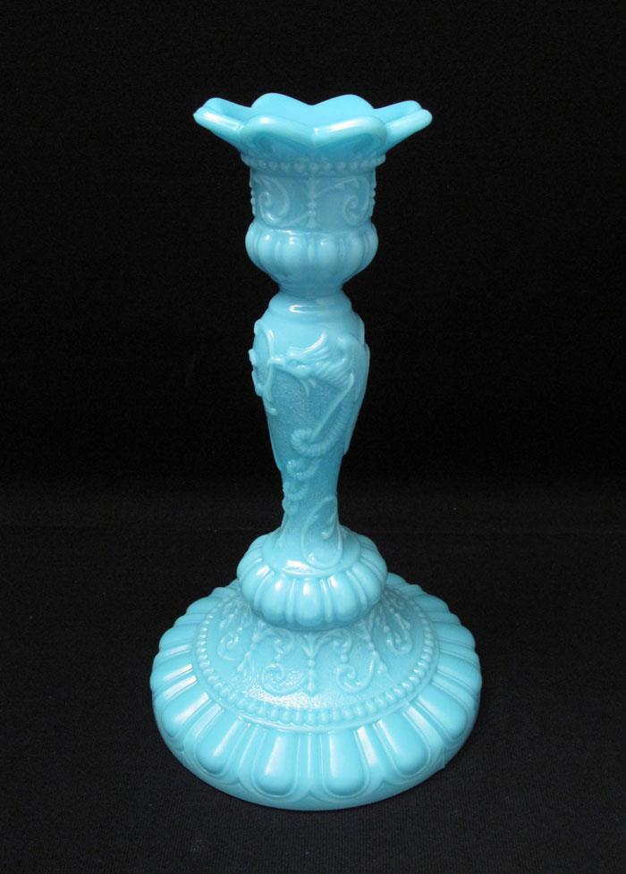Paire de bougeoirs en verre signé de vallerysth