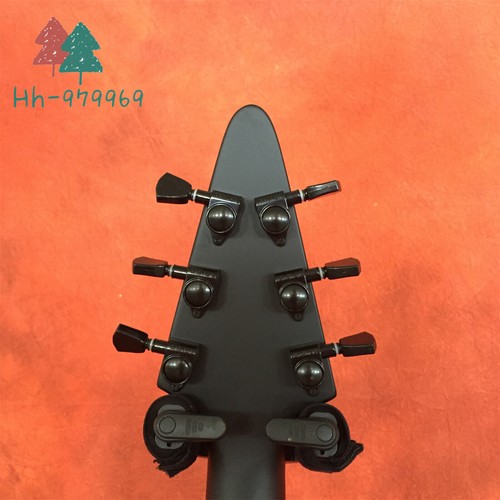 Guitarra Eléctrica Personalizada Flying V Negra 6 Cuerdas Cuerpo Caoba Sólido Pastillas HH - Imagen 9 de 9