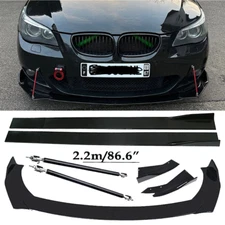 Front Bumper Lip Spoiler Splitter Glossy Black Extension For BMW